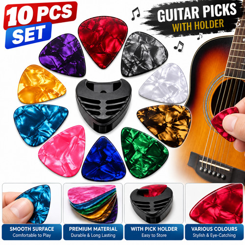 10x celluloid colourful - colourful, guitar