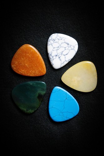 Natural stone guitar picks - natural,