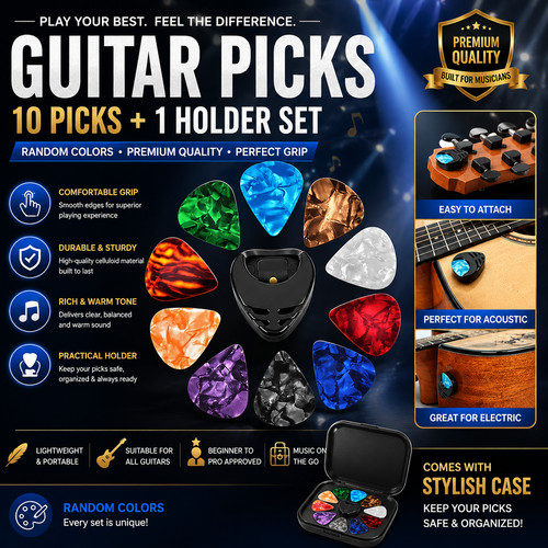 10x celluloid colourful guitar - 10x,