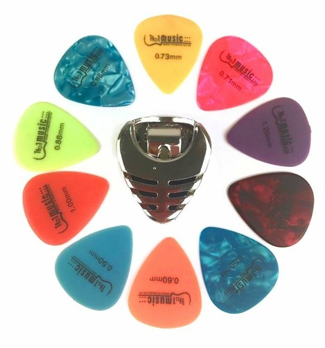 Silver guitar pick holder and - silver,