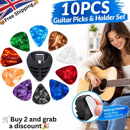10x celluloid colourful guitar - 10x,
